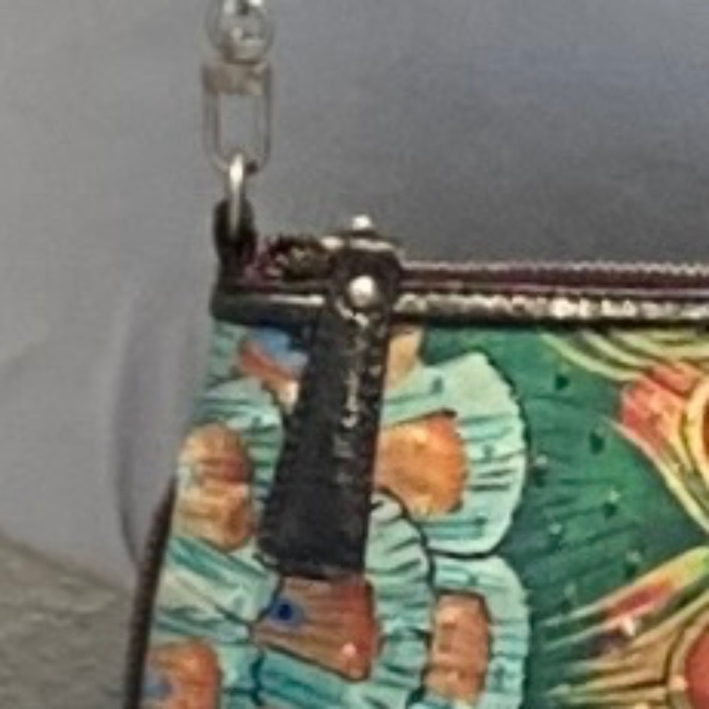 Shariff Peacock Purse with New Crossbody Chain - Picture 5 of 13